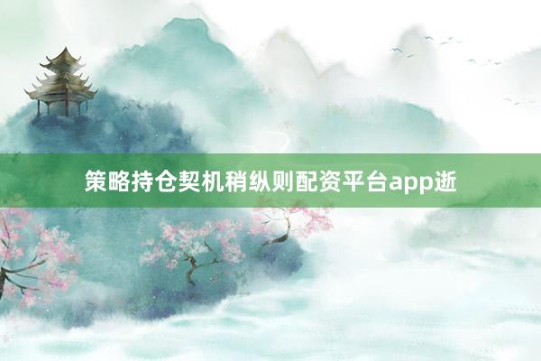 策略持仓契机稍纵则配资平台app逝